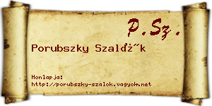 Porubszky Szalók névjegykártya